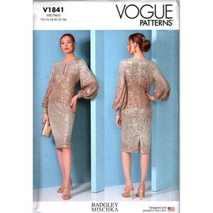 Vogue V1841 Misses 16 to 24 Special Occasion Cocktail Dress Uncut Sewing Pattern